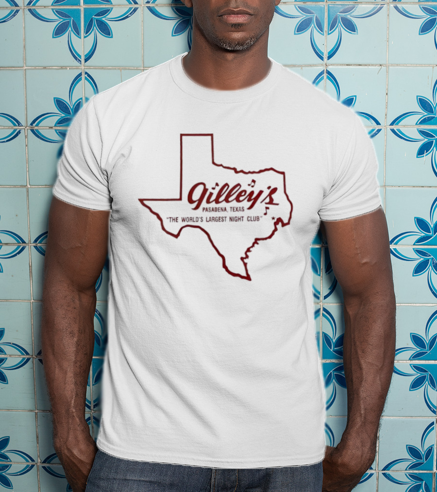 Gilley’s Pasadena Texas The World’s Largest Night Club Map Outline T-Shirt