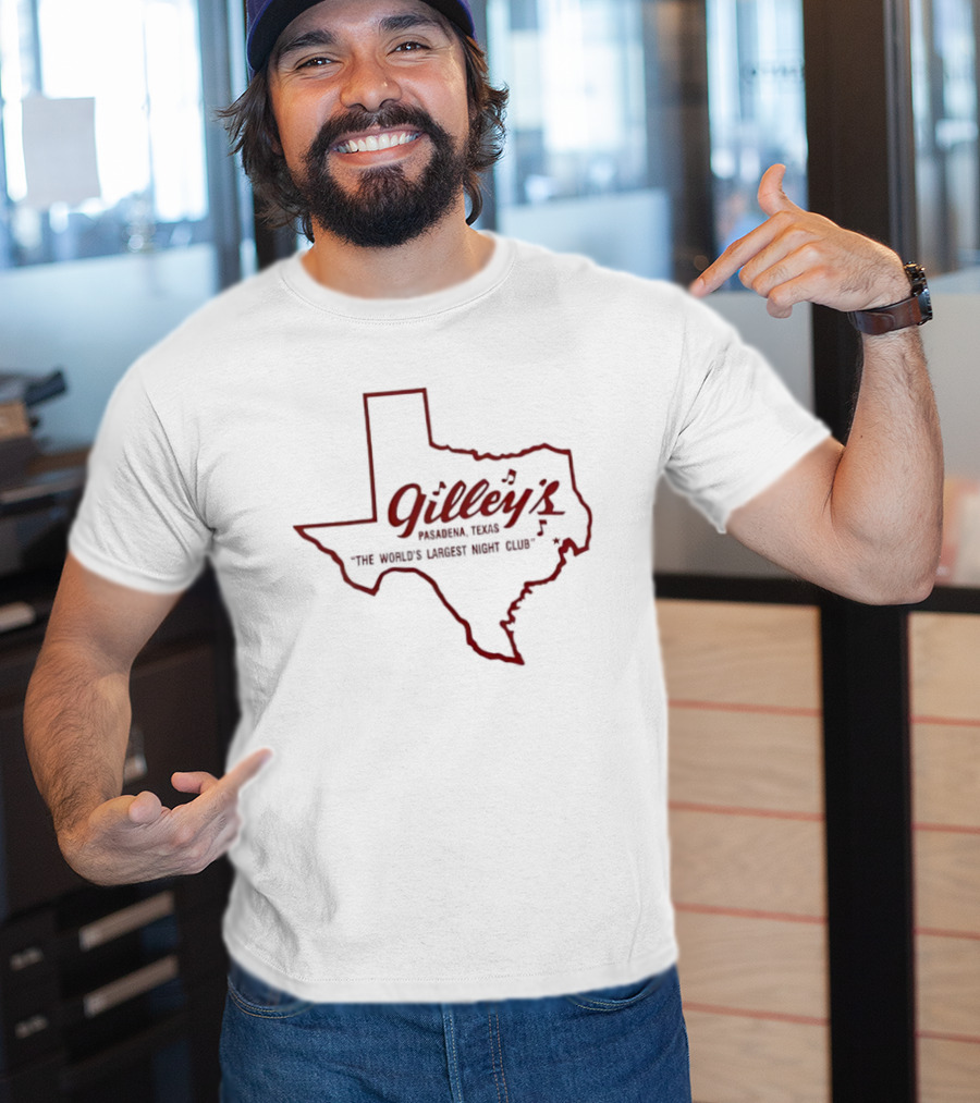 Gilley’s Pasadena Texas The World’s Largest Night Club Map Outline T-Shirt