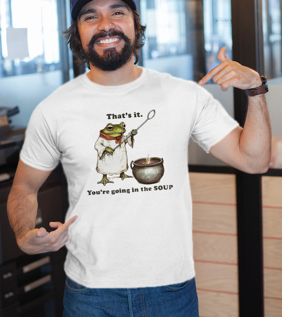 Weirdcore Meme Frog That's It You're Going In The Soup Nostalgic Aesthetic T-Shirt