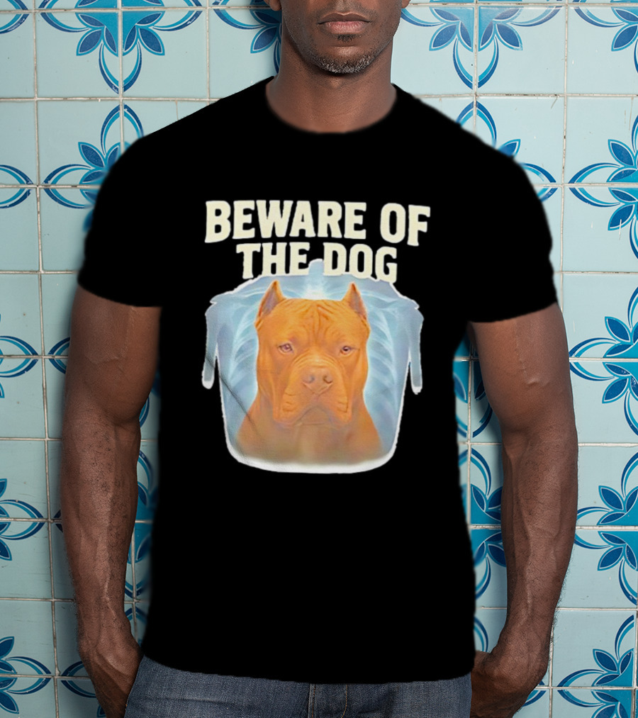 Beware Of The Dog X Ray Pitbull Warning T-Shirt