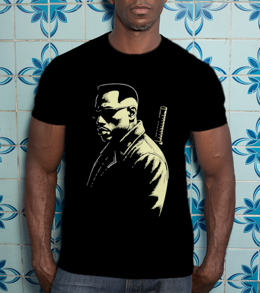Blade Wesley Snipes Vampire Hunter Classic Samurai Sword T-Shirt