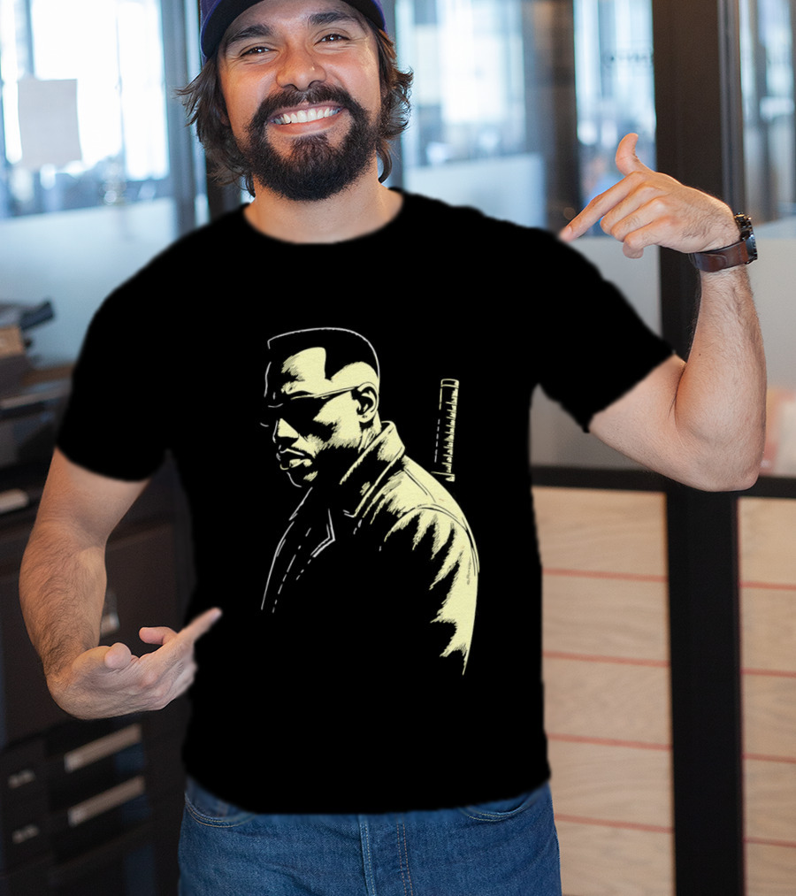 Blade Wesley Snipes Vampire Hunter Classic Samurai Sword T-Shirt