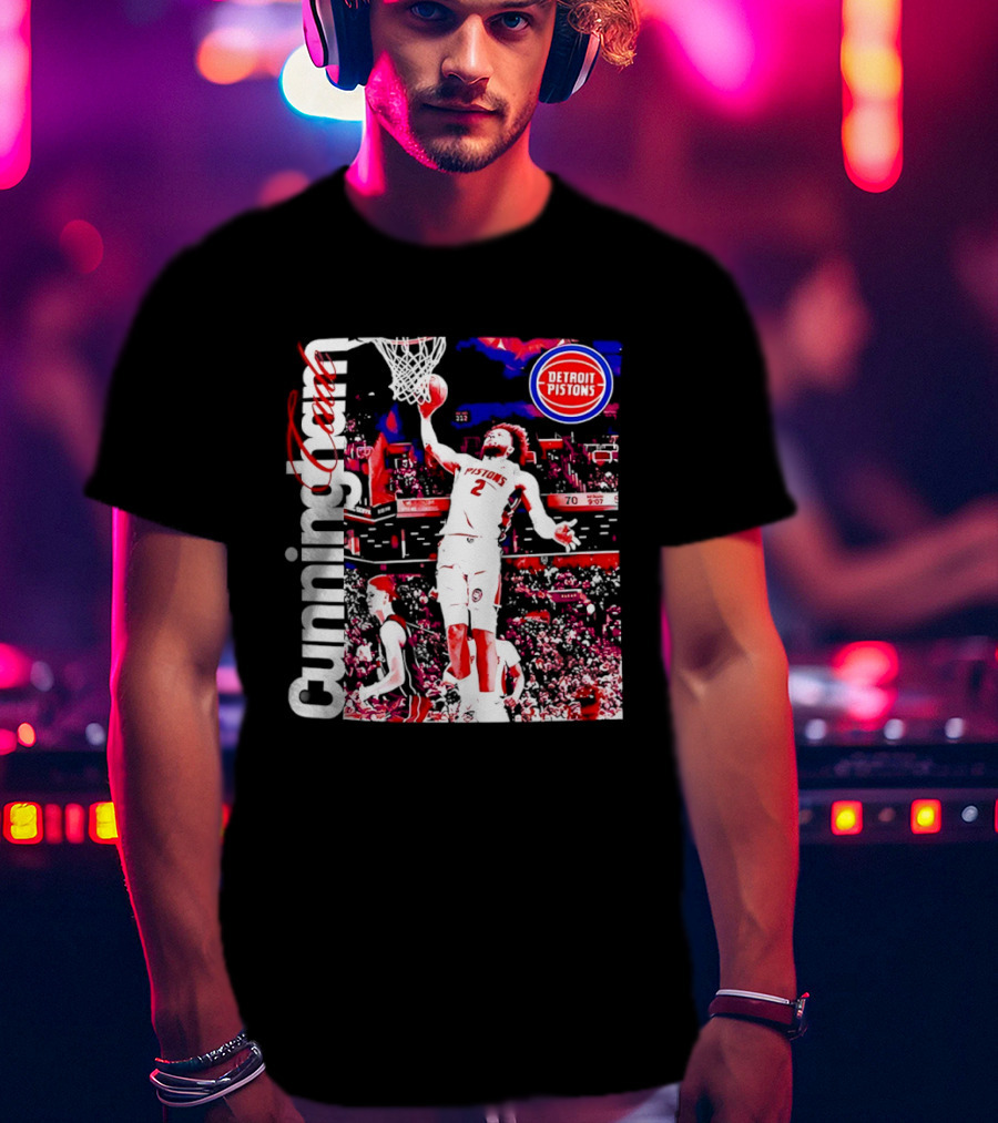 Cade Cunningham Dunking Detroit Pistons Basketball T-Shirt