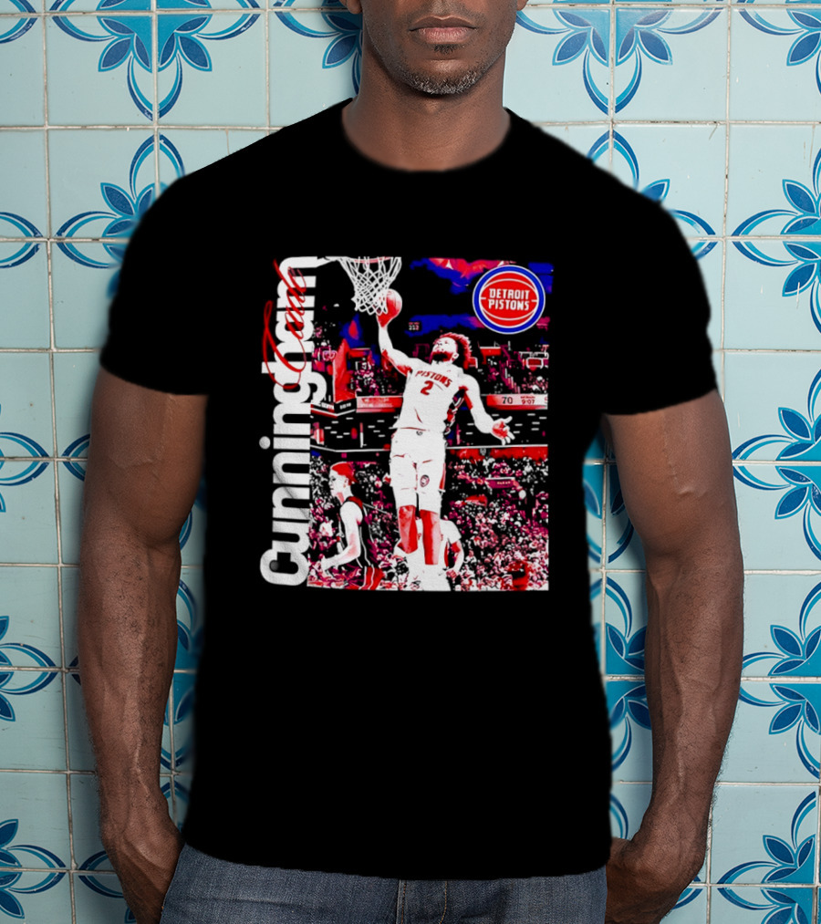 Cade Cunningham Dunking Detroit Pistons Basketball T-Shirt