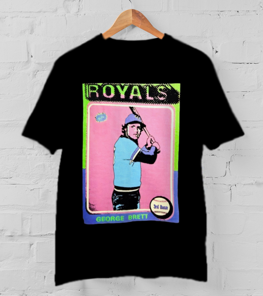 George Brett Royals 3rd Base Vintage Baseball Card T-Shirt