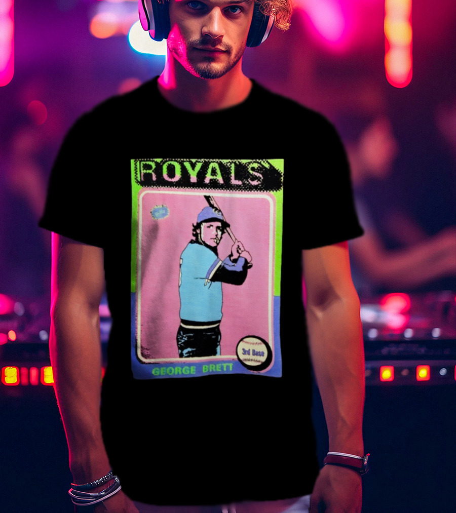 George Brett Royals 3rd Base Vintage Baseball Card T-Shirt