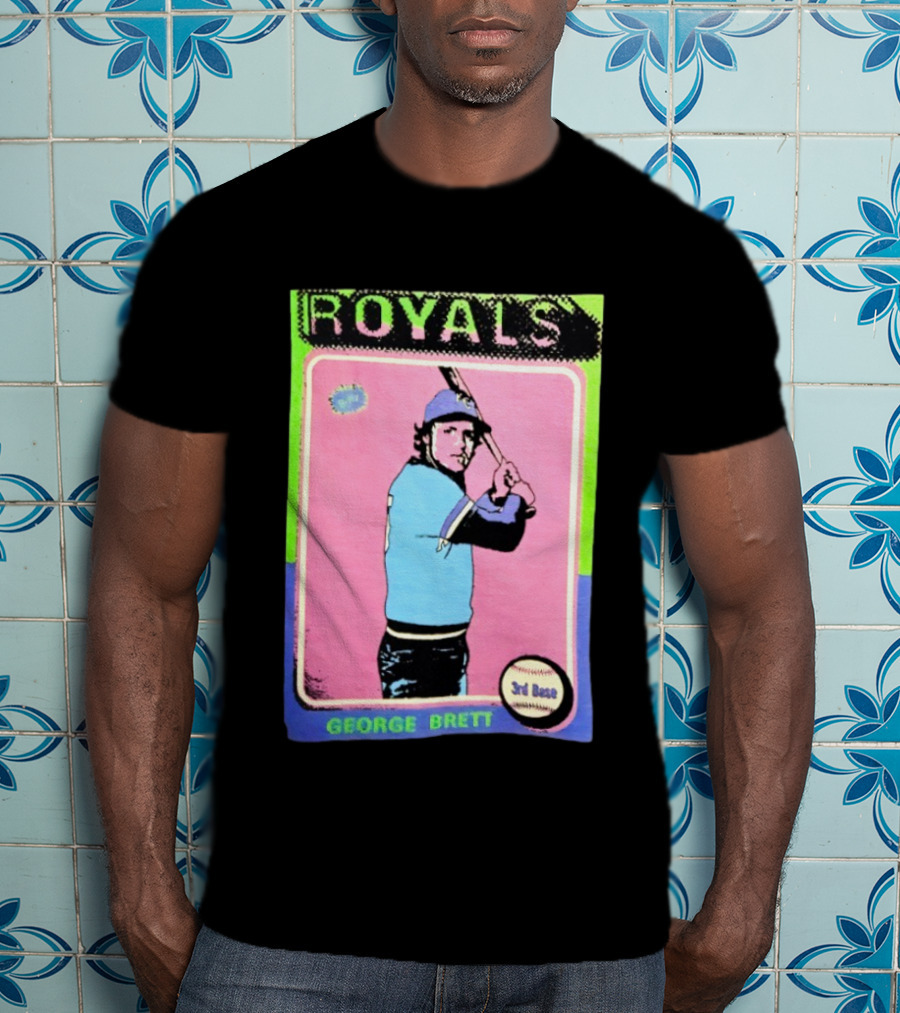 George Brett Royals 3rd Base Vintage Baseball Card T-Shirt