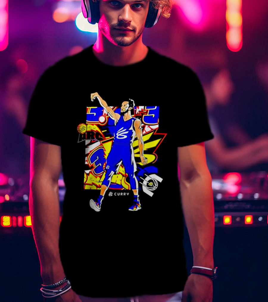 Golden State Warriors Stephen Curry Under Armour Multi Animated Three T-Shirt