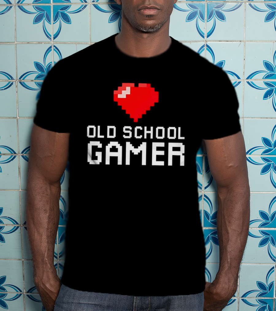Pixel Heart Old School Gamer T-Shirt