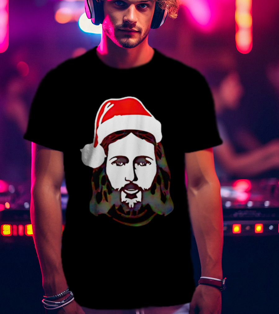 Jesus Santa Hat Christmas Birthday Celebration T-Shirt