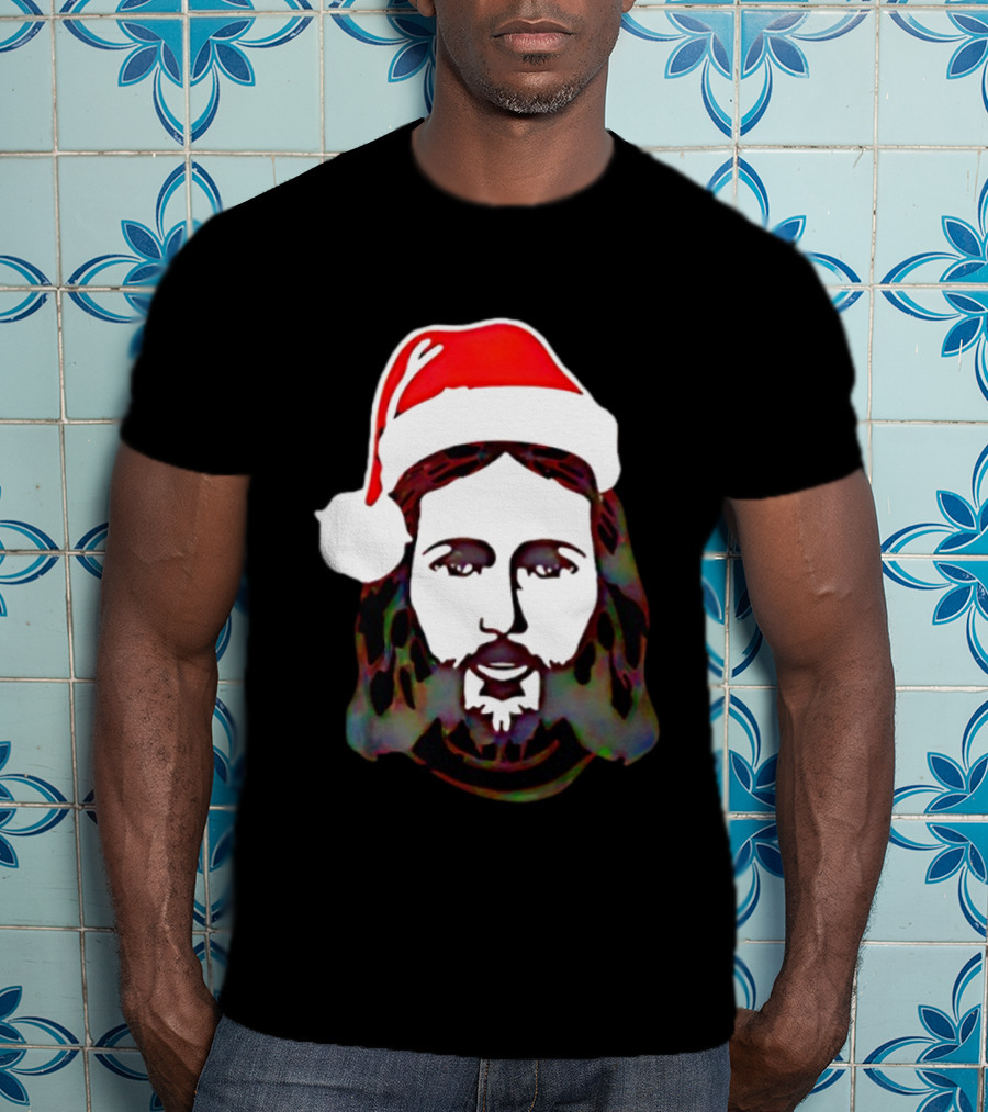 Jesus Santa Hat Christmas Birthday Celebration T-Shirt