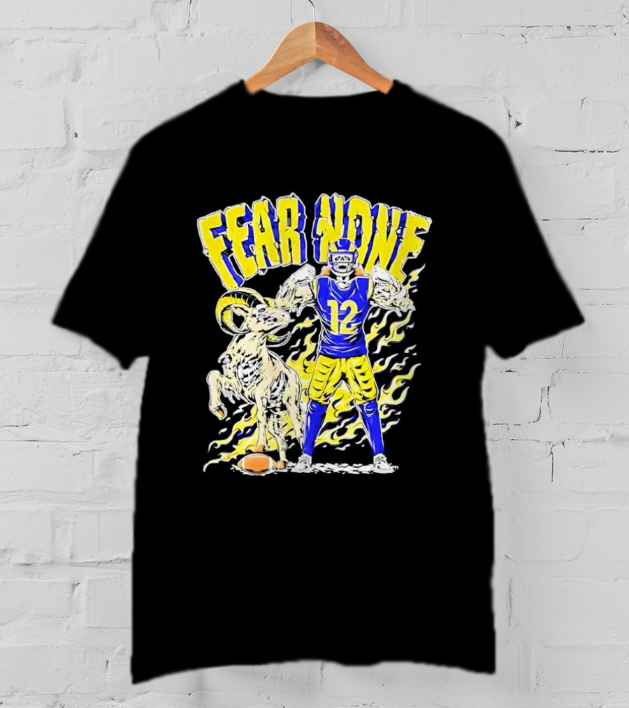 Puka Nacua Fear None 12 Los Angeles Rams Football Skeleton T-Shirt