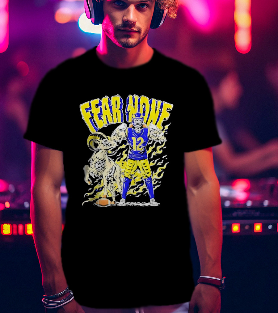 Puka Nacua Fear None 12 Los Angeles Rams Football Skeleton T-Shirt