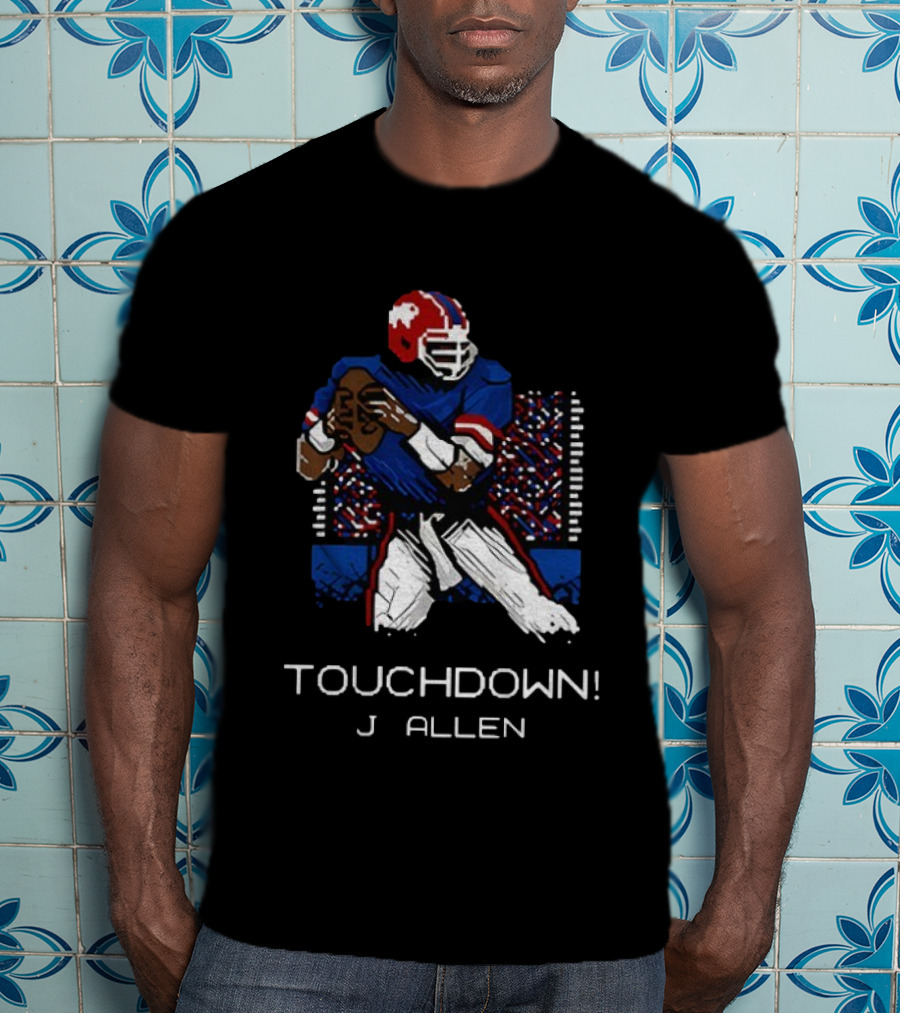 Touchdown J Allen Buffalo Bills 8bit Style NFL Football Fan Gear T-Shirt