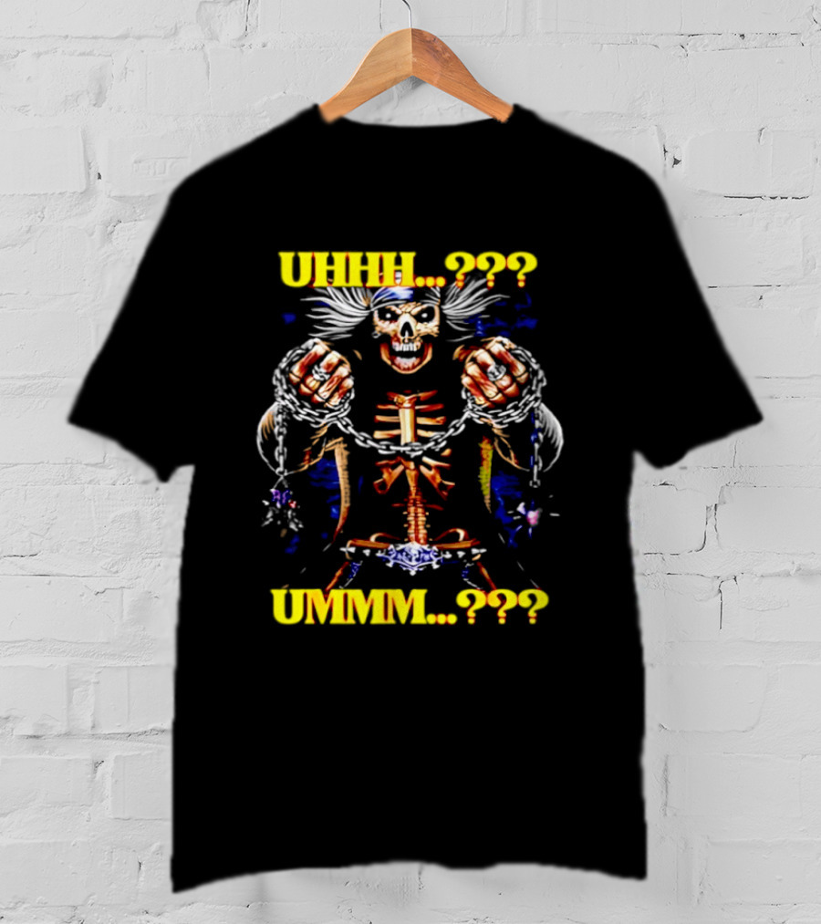 Skeleton Uhhh Ummm Horror Question Marks T-Shirt