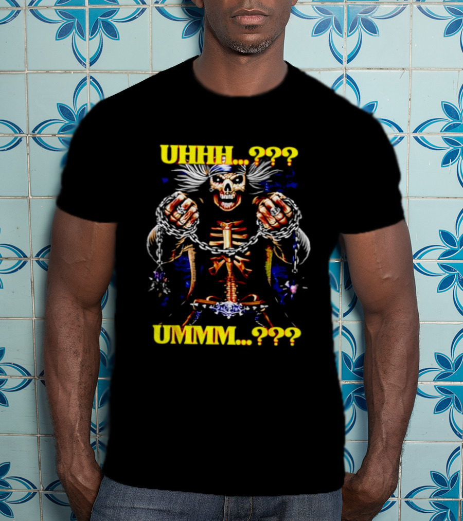 Skeleton Uhhh Ummm Horror Question Marks T-Shirt