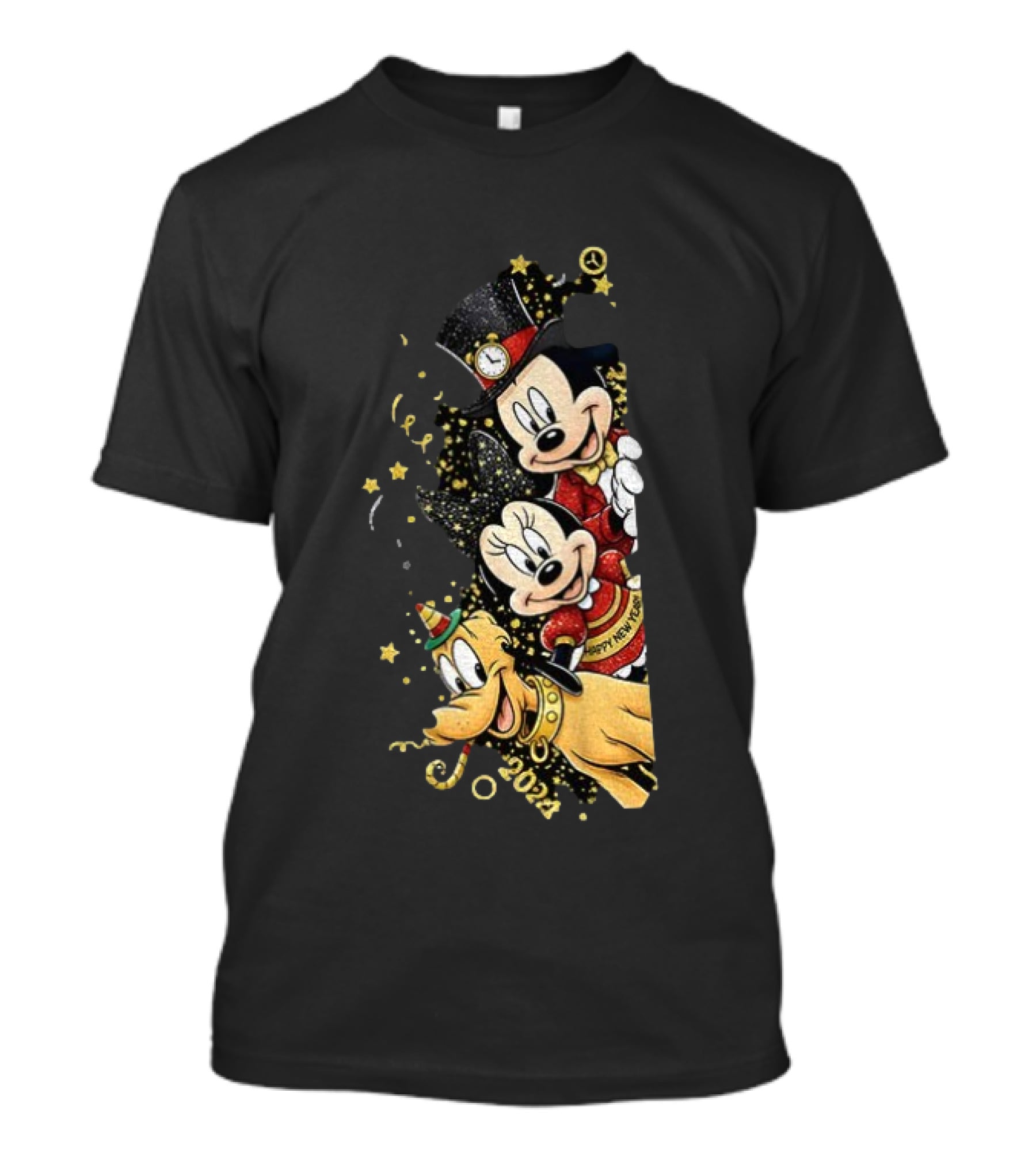 Mickey Mouse Happy New Year 2023 Pluto Minnie Celebration T-Shirt