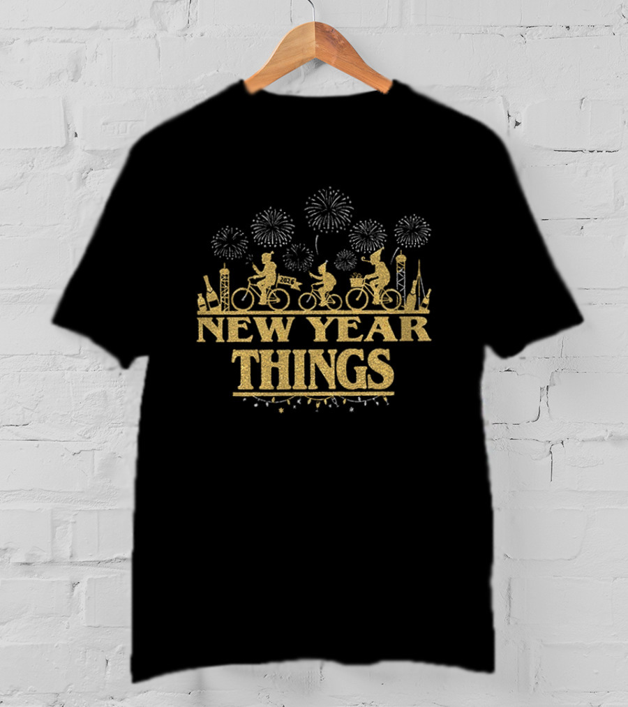 New Year Things Stranger Things Fireworks Bikes Celebration T-Shirt