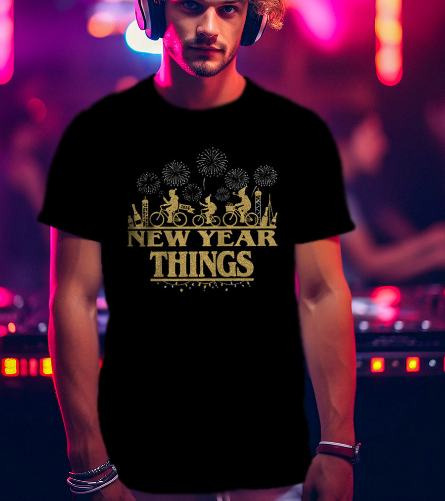 New Year Things Stranger Things Fireworks Bikes Celebration T-Shirt
