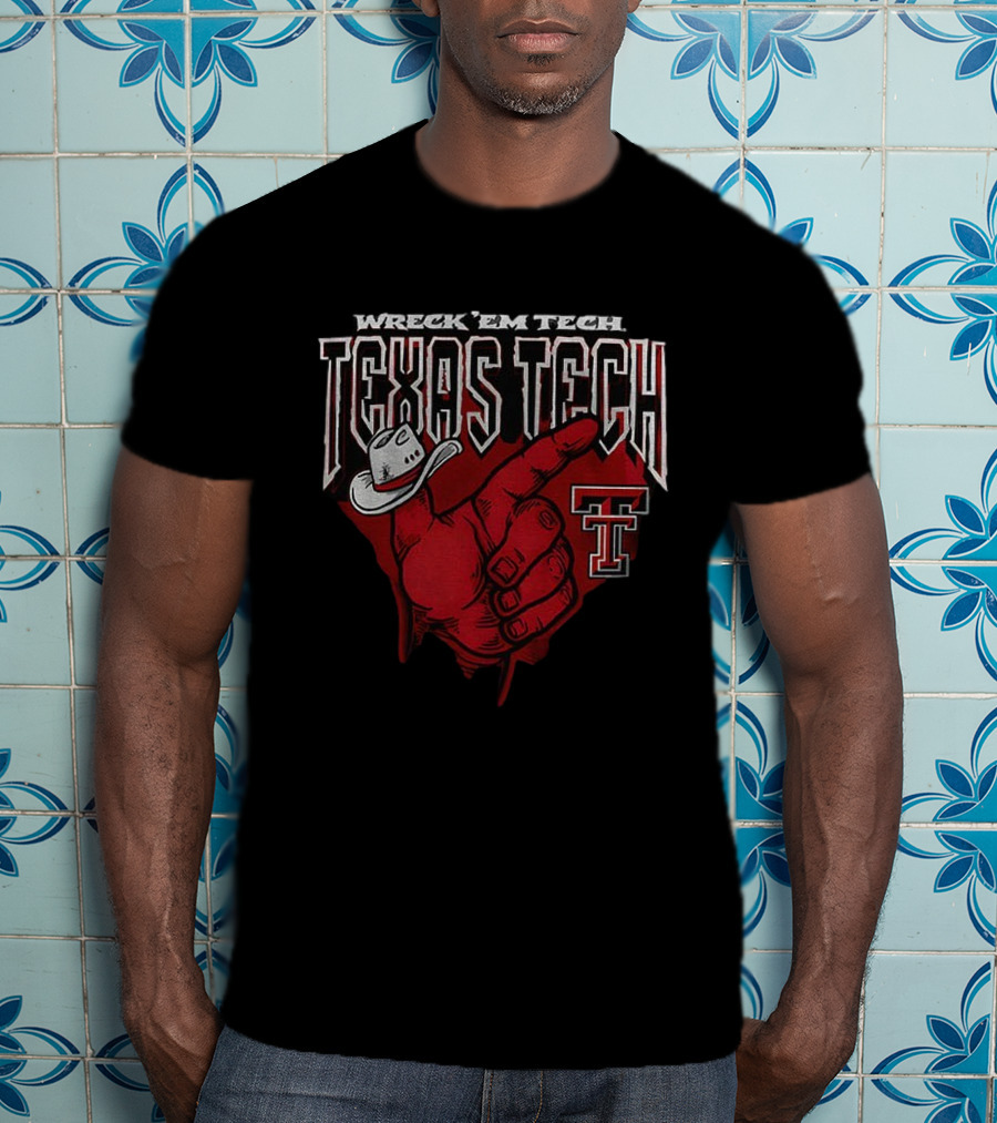 Wreck 'Em Tech Texas Tech Red Raiders Cowboy Hand Sign T-Shirt