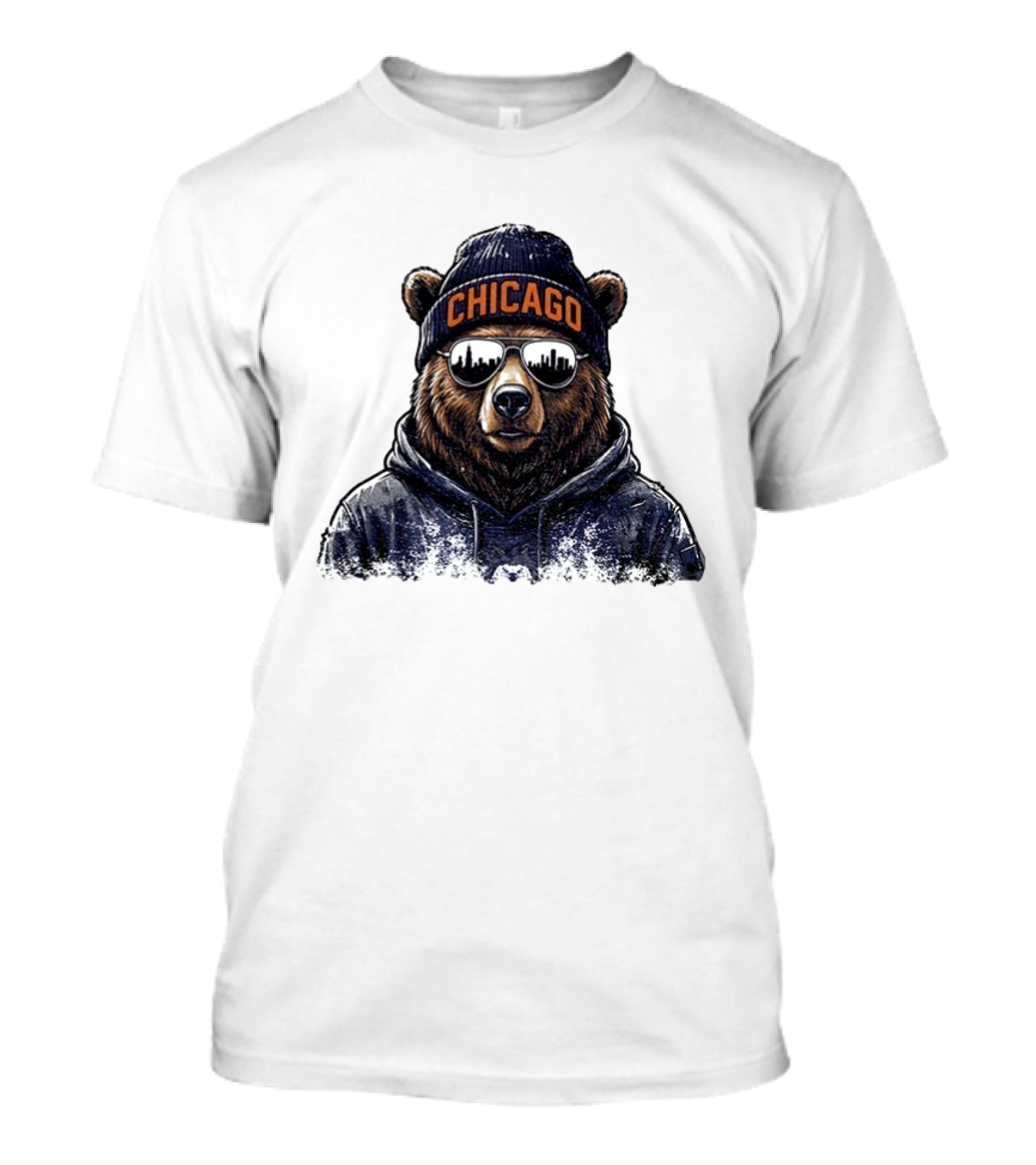 Chicago Bear Football Mascot Sunglasses Beanie Hat T-Shirt