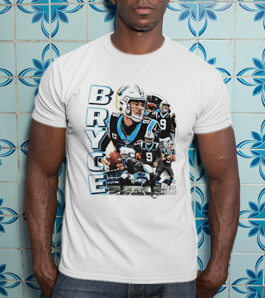 Bryce Young Carolina Panthers NFL Quarterback Football Collage T-Shirt