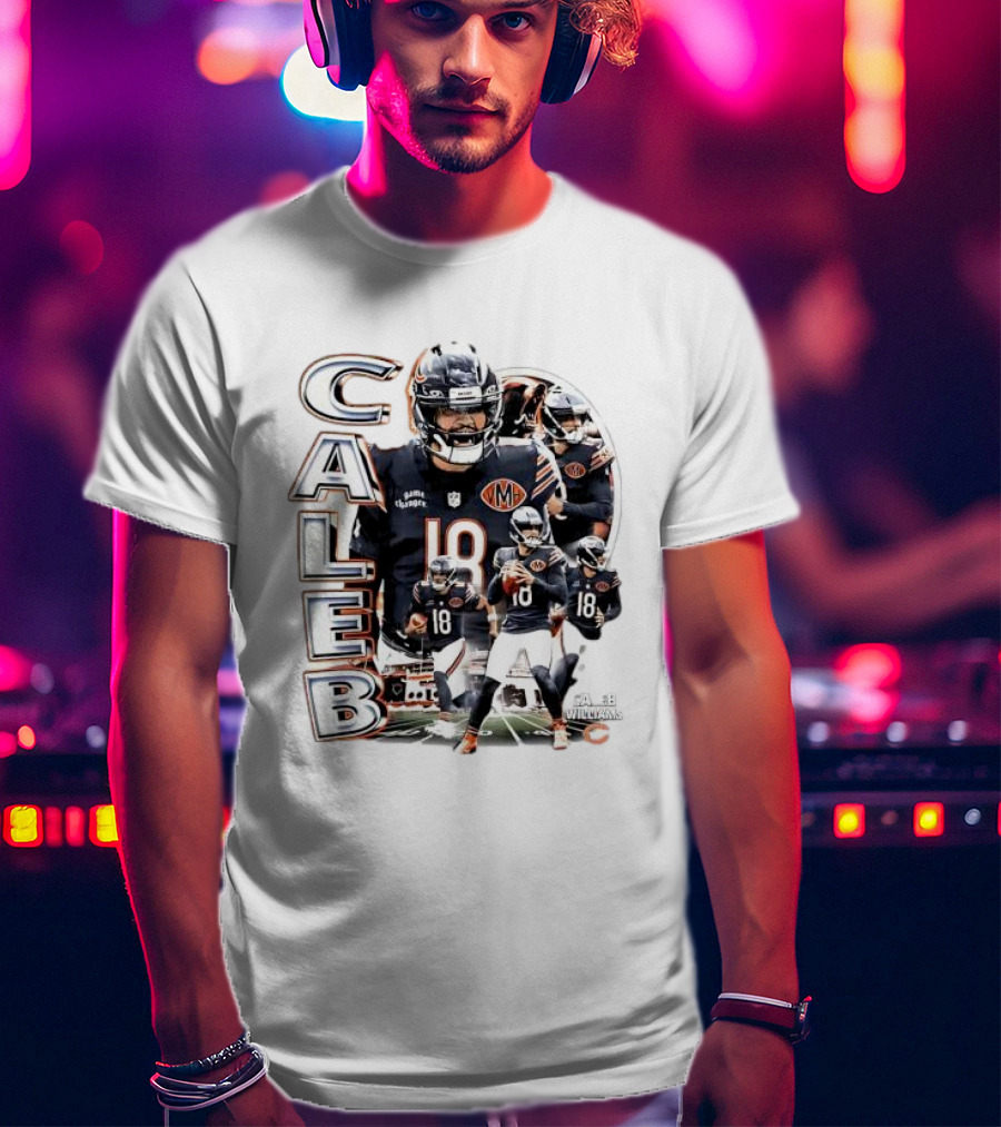Chicago Bears Caleb Williams Player Number 18 Football T-Shirt