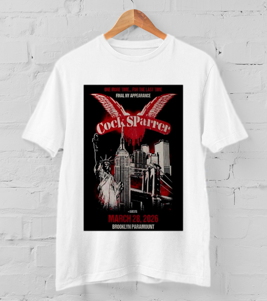 Cock Sparrer Final NY Appearance Brooklyn Paramount March 28 2026 Statue Of Liberty Empire State Building T-Shirt