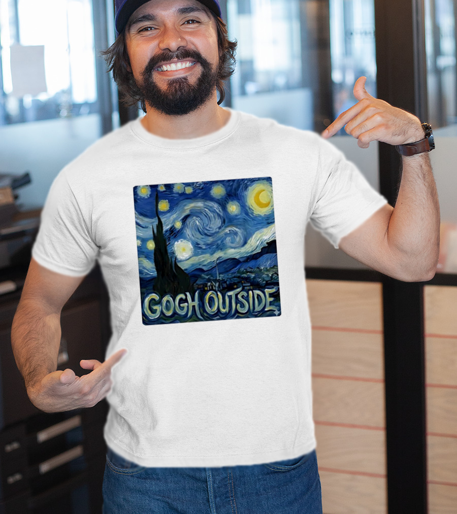Gogh Outside Starry Night Van Gogh T-Shirt