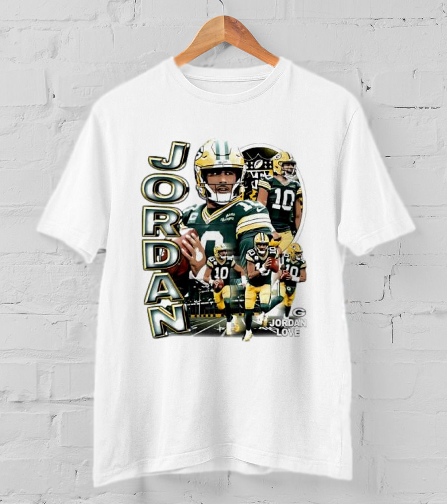 Green Bay Packers Jordan Love Player Montage T-Shirt