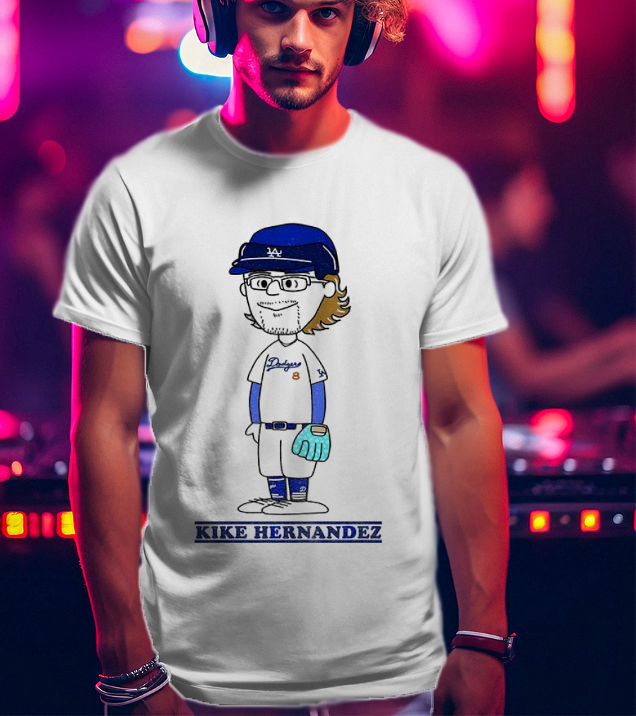 Peanuts Kike Hernandez Los Angeles Dodgers Baseball Player Collaboration 2025 T-Shirt