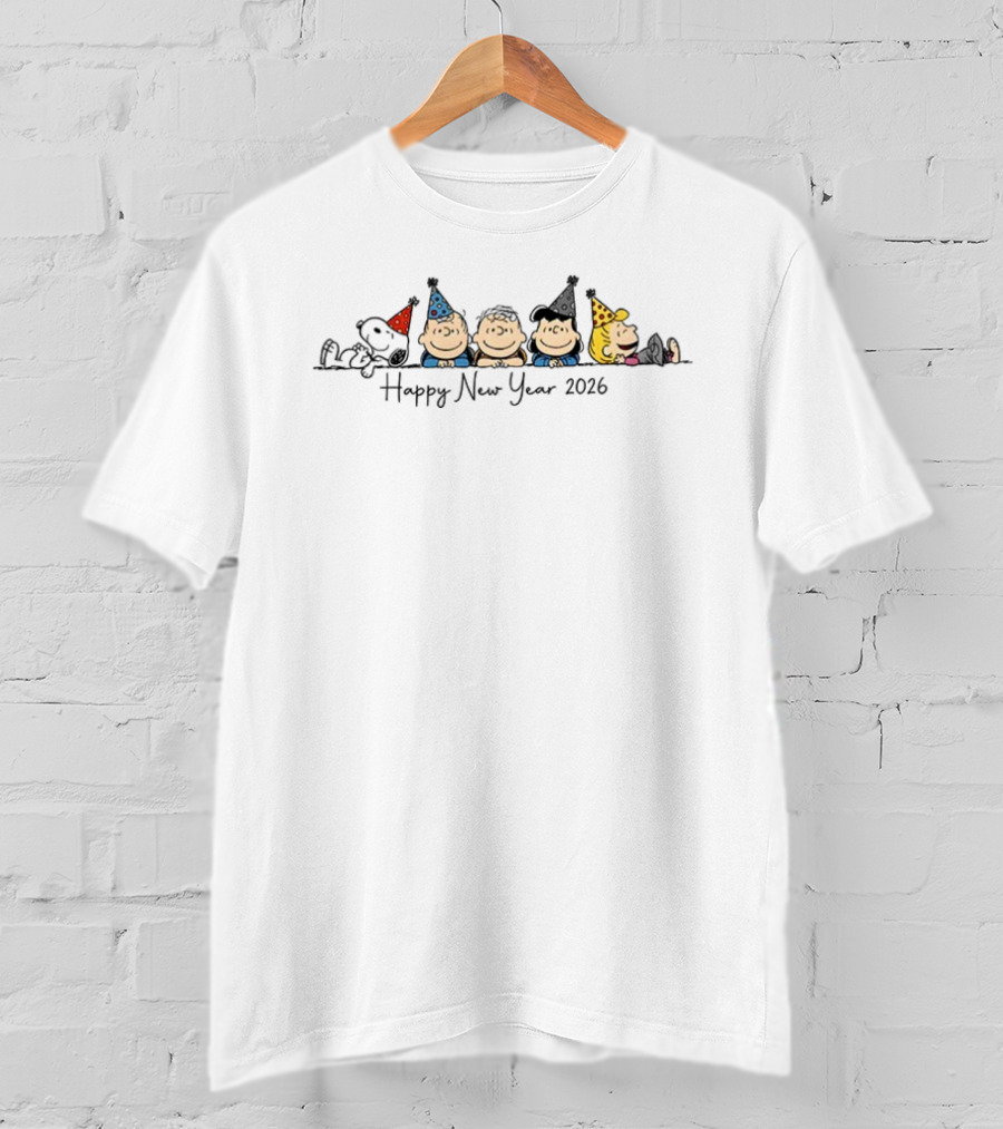 Peanuts Snoopy And Friends Celebrating New Year Party T-Shirt