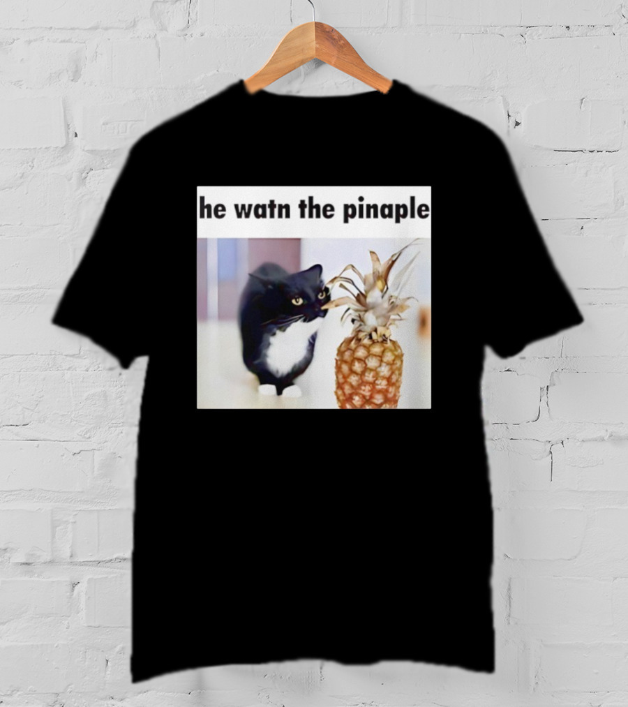 He Watn The Pinaple Black Cat And Pineapple T-Shirt