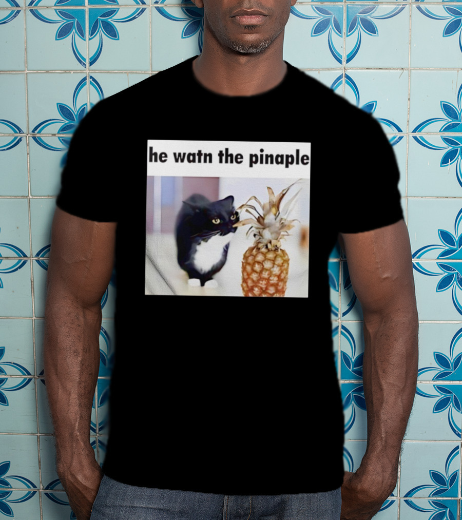 He Watn The Pinaple Black Cat And Pineapple T-Shirt