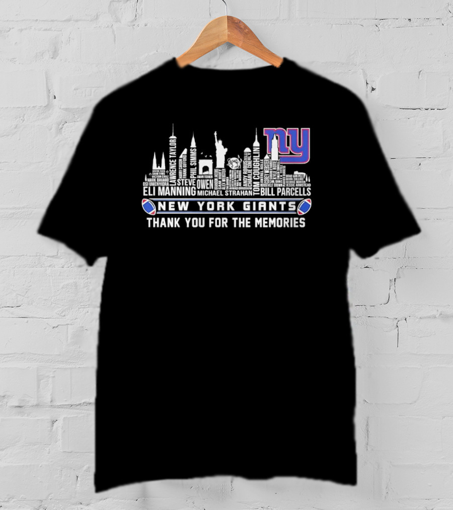 New York Giants Eli Manning Thank You For The Memories City Skyline T-Shirt