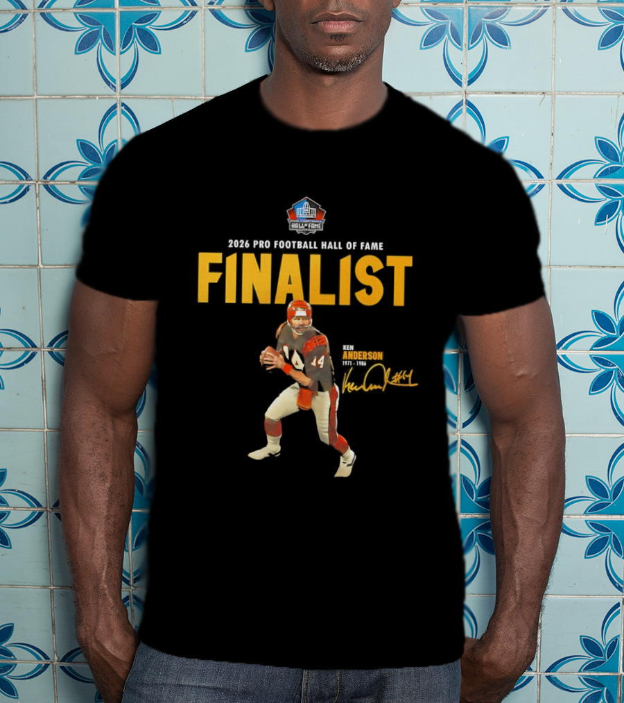 Cincinnati Bengals Ken Anderson 2026 Pro Football Hall Of Fame Finalist 14 Signature T-Shirt
