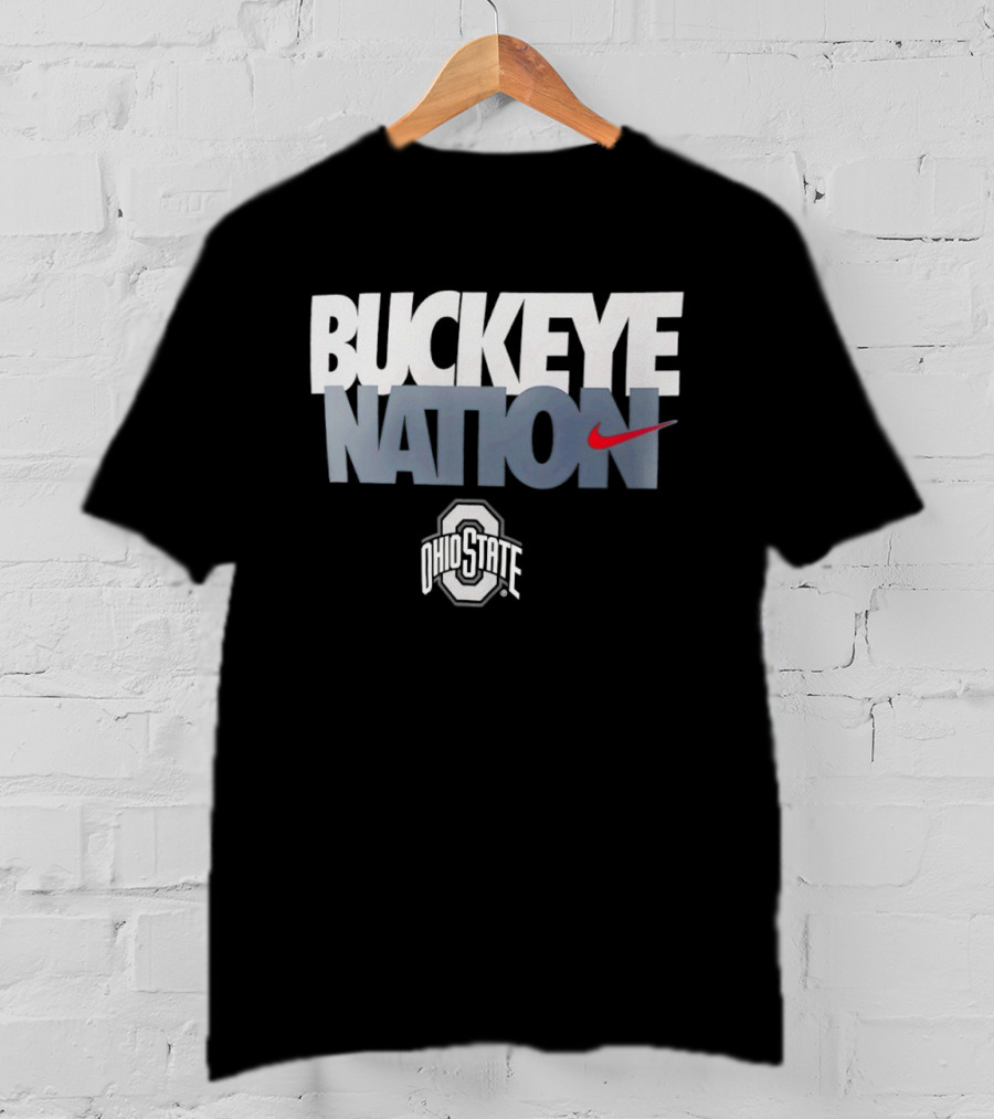 Buckeye Nation Ohio State O H I O Nike Swoosh Collegiate Gear T-Shirt