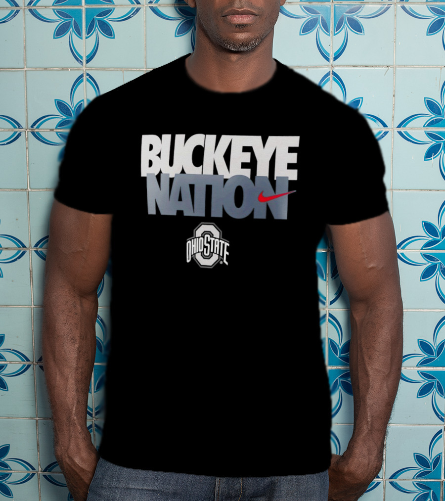 Buckeye Nation Ohio State O H I O Nike Swoosh Collegiate Gear T-Shirt