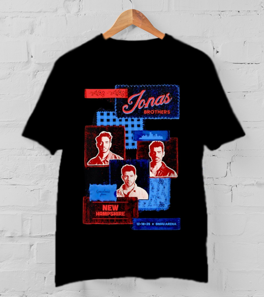 Jonas Brothers Greetings Your Hometown Manchester NH 12 18 25 SNHU Arena New Hampshire T-Shirt