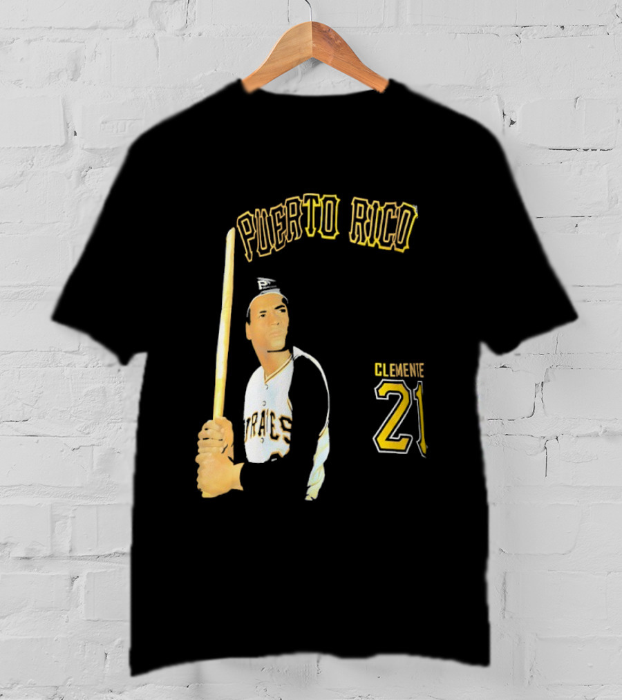 Puerto Rico Roberto Clemente 21 Pittsburgh Pirates Baseball T-Shirt