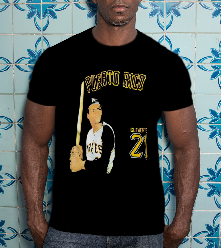 Puerto Rico Roberto Clemente 21 Pittsburgh Pirates Baseball T-Shirt