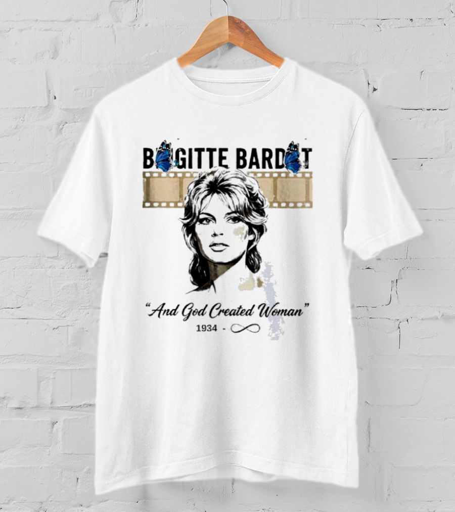 Brigitte Bardot And God Created Woman 1934 Forever Butterfly Filmstrip T-Shirt