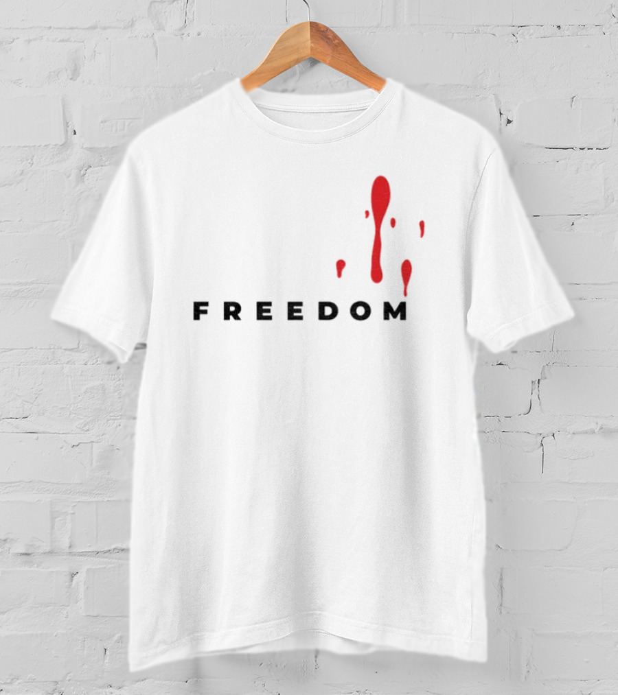 Charlie Kirk Liberty Freedom Memorial Blood Splatter T-Shirt