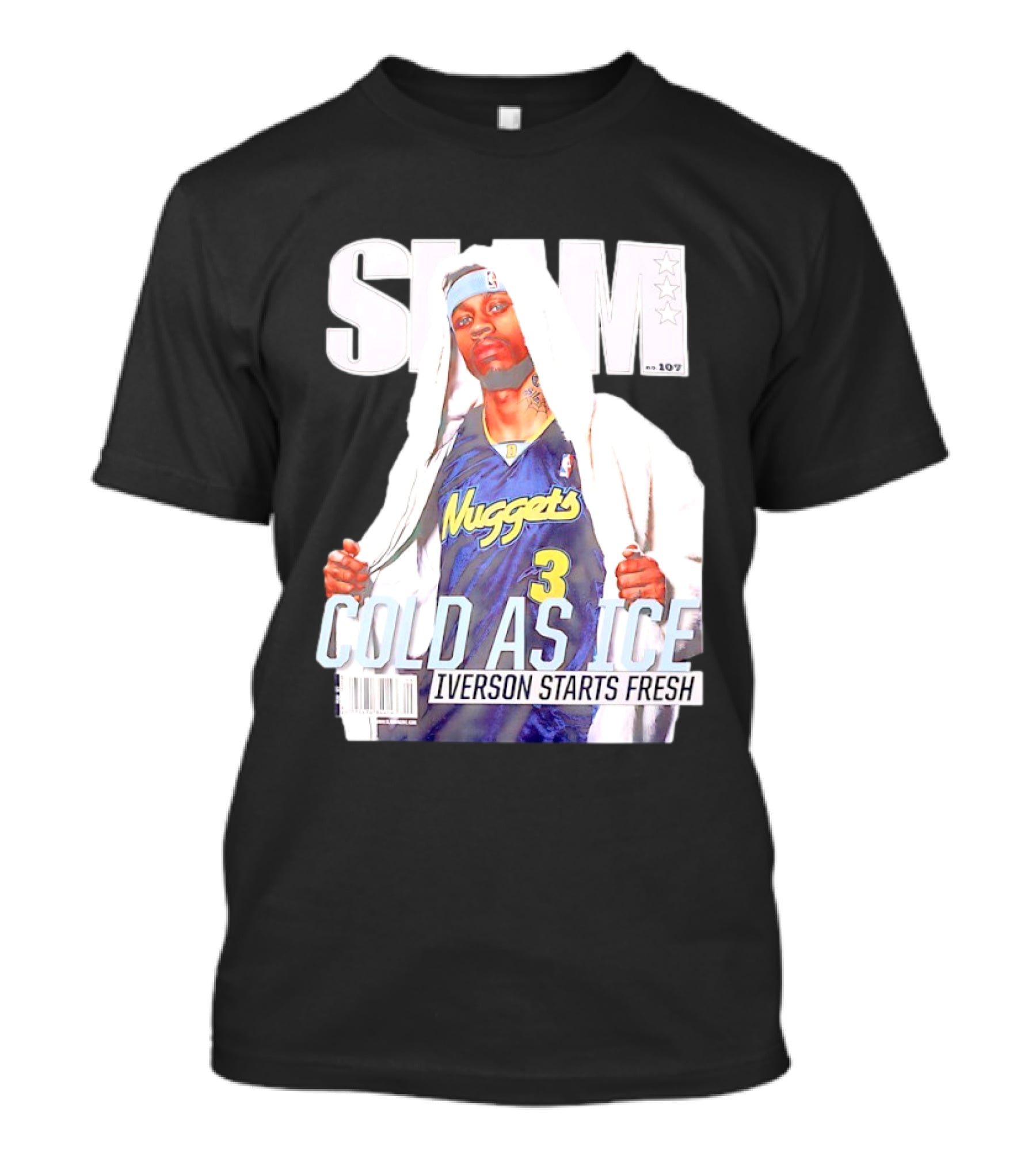 Slam Allen Iverson Cold As Ice Nuggets 3 Iverson Starts Fresh T-Shirt