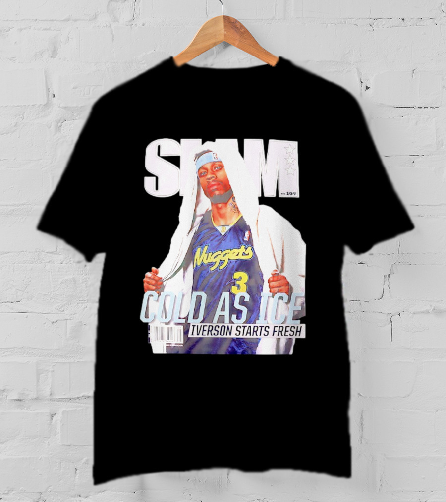 Slam Allen Iverson Cold As Ice Nuggets 3 Iverson Starts Fresh T-Shirt