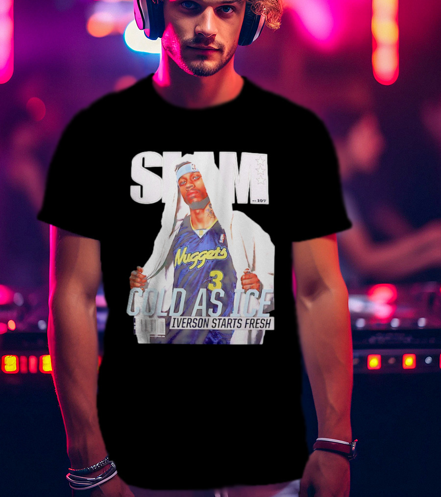 Slam Allen Iverson Cold As Ice Nuggets 3 Iverson Starts Fresh T-Shirt