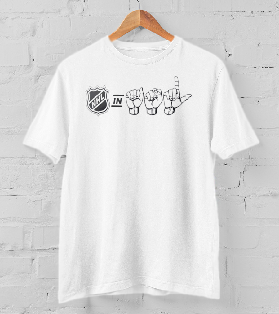 NHL American Sign Language Alphabet Shield T-Shirt