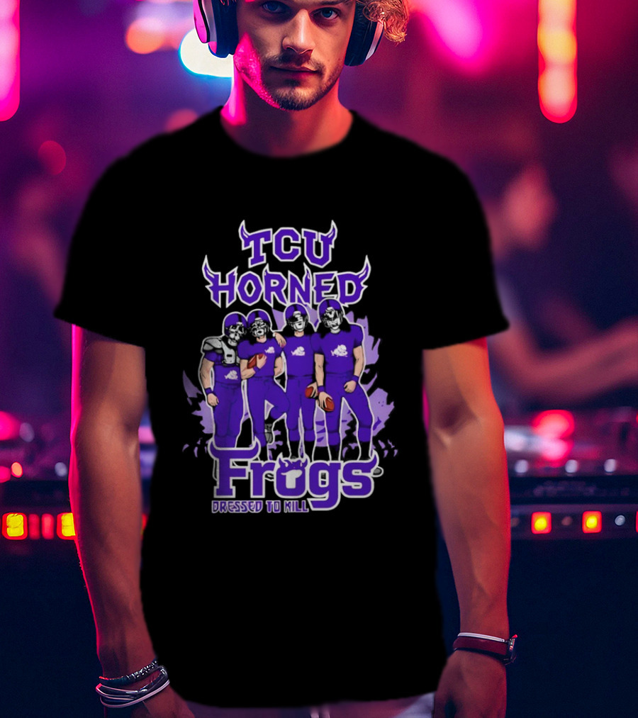 TCU Horned Frogs Dressed To Kill Football Team Purple Fan T-Shirt