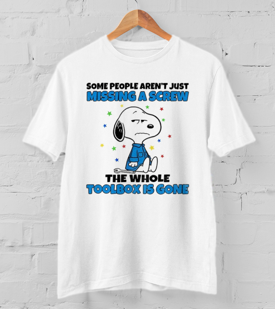 Snoopy Missing A Screw Toolbox Is Gone Stars T-Shirt