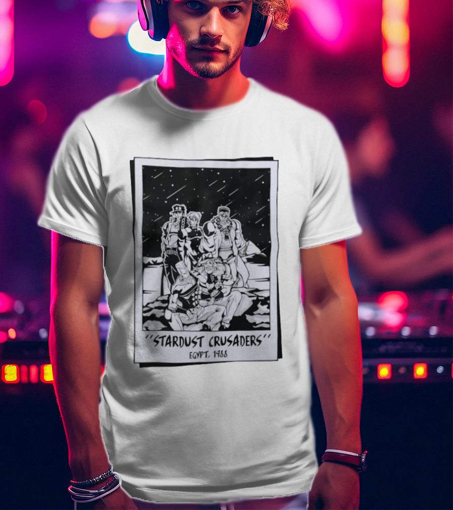 Stardust Crusaders Egypt 1988 Characters Group Scene T-Shirt